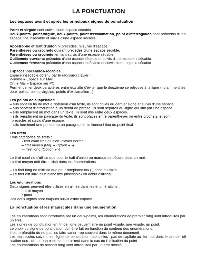 Règles de ponctuation et typographie | PDF | Guillemet | Ponctuation