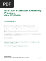 BCS L3 Certificate in Marketing Principles Sample Paper A v1.1