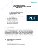 Informe Charla "Enfrentando Las Dificultades de La Vida Diaria Con Resiliencia"