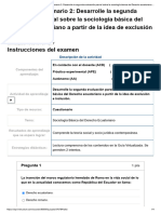 Examen - (AAB01) Cuestionario 2 - Desarrolle La Segunda Evaluación Parcial Sobre La Sociología Básica Del Derecho Ecuatoriano A Partir de La Idea de Exclusión e Inclusión