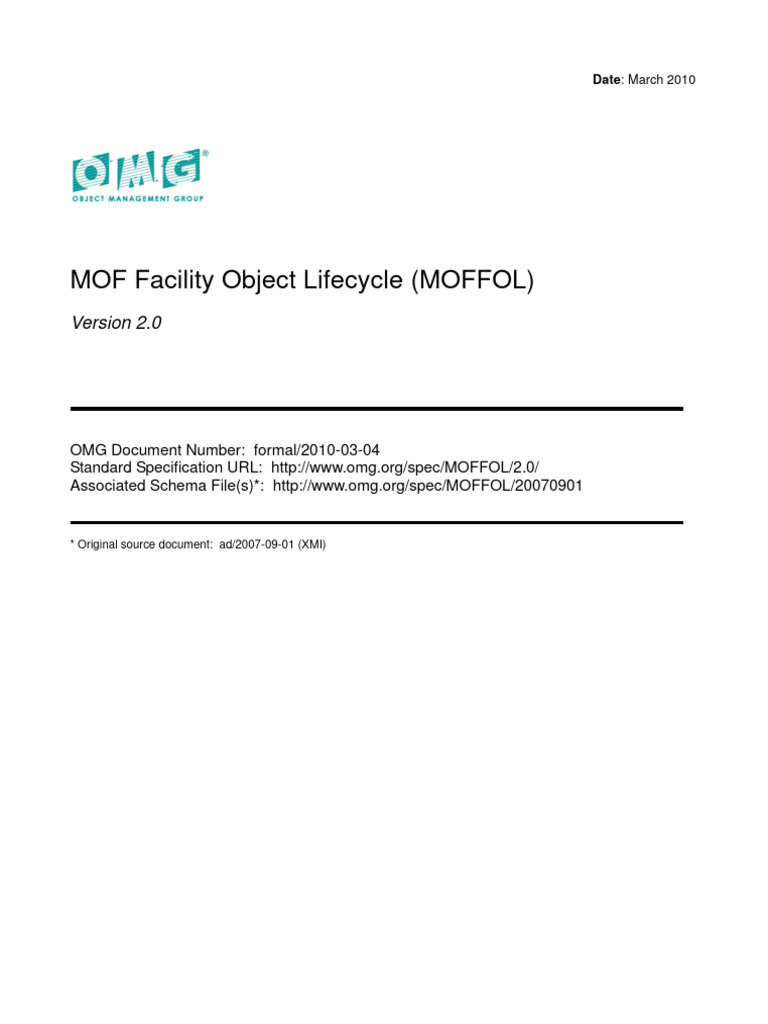 Mof facility object lifecycle spec download free pdf object