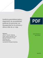 Auditoria Georreferenciada y Diagnostico de Accesibilidad Peatonal de Personas Con Discapacidad en La Primera y Ultima Milla de Un Viaje