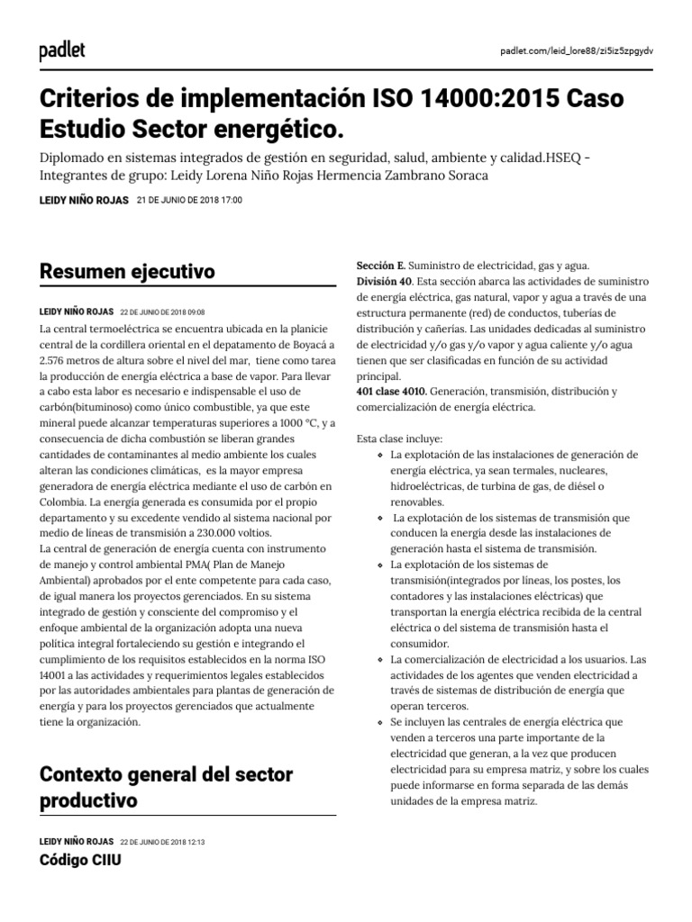 ISO 14001 2015 Termoelectrica | PDF | Dióxido de carbono | Entorno natural