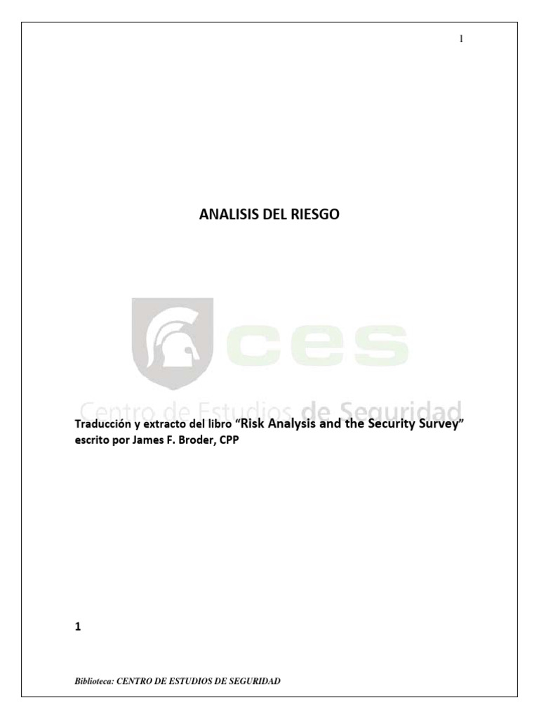 Análisis De Riesgo Pdf Probabilidad Riesgo
