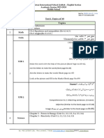 Test 2 - Topics & Schedule - Y8 (UPDATED) - 1