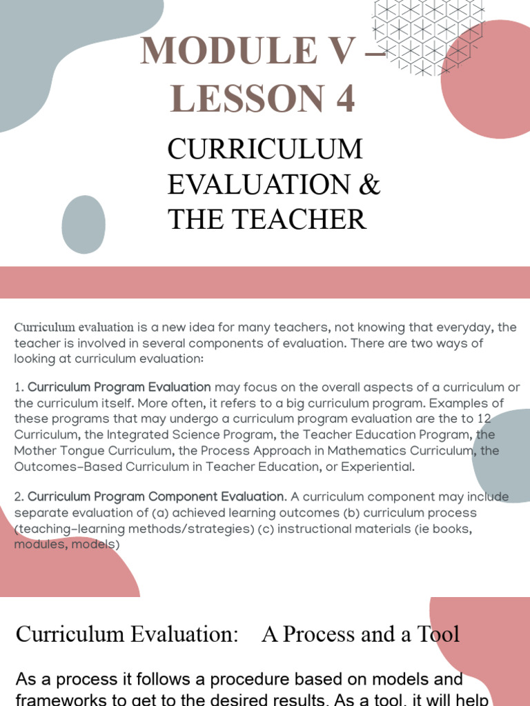 Curriculum Evaluation for Teachers | PDF | Planets | Evaluation