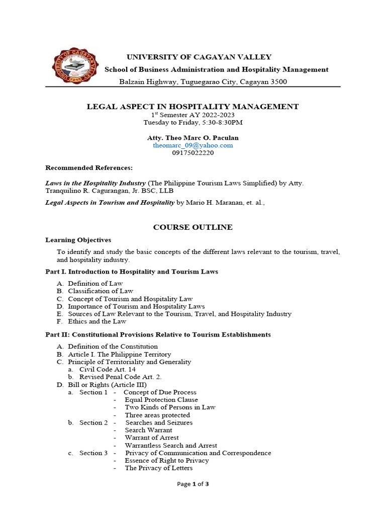 Syllabus or course outline pdf partnership corporations