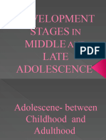 DEVELOPMENT STAGES IN MIDDLE AND LATE ADOLESCENCE Carmelotes