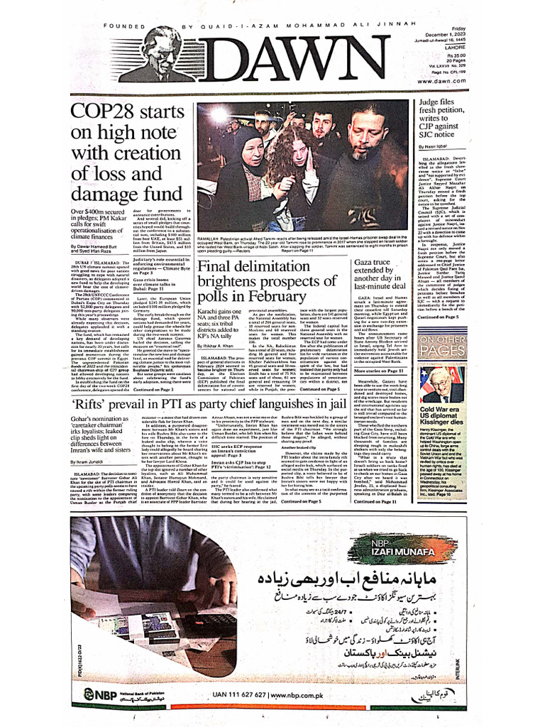 DAWN Newspaper 01 Dec 2023 PDF