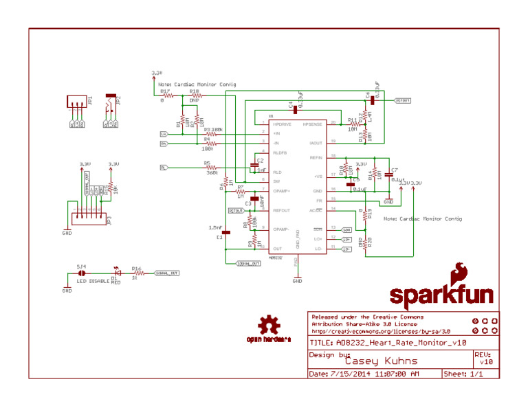 AD8232 ECG Sensor Pin Diagram | PDF