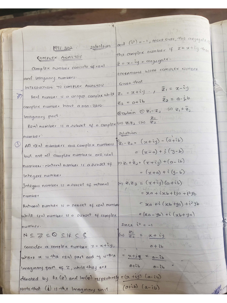 MTS 302 Complex Analysis I | PDF