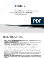 Lecture-3: Information Systems Management/Management Information System, (ISM/MIS)