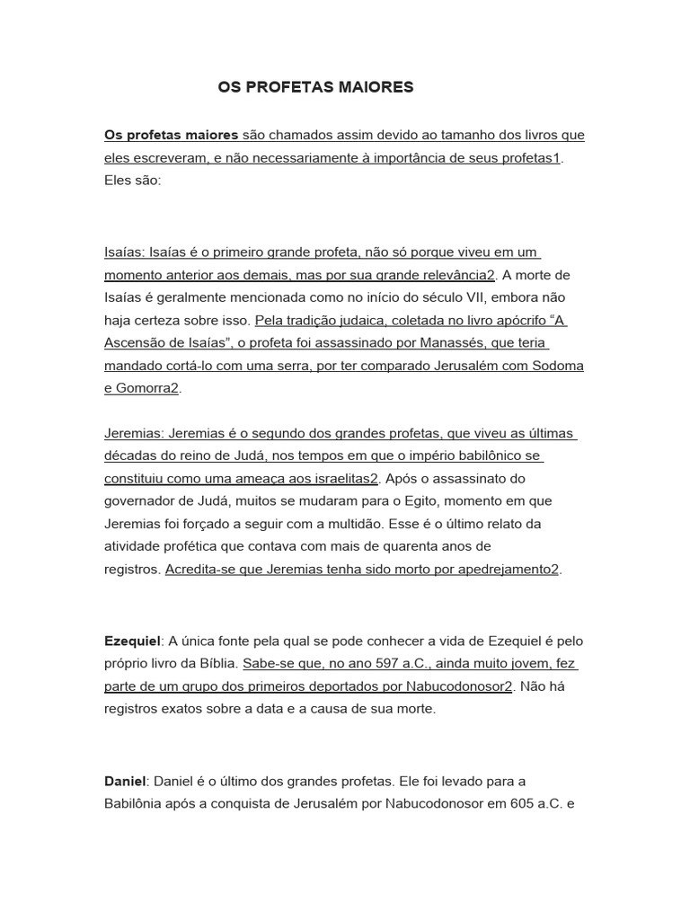 Os Profetas Maiores Pdf