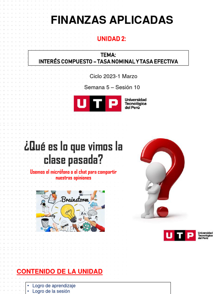 Semana 5 - Tasa Nominal y Efectiva Actualizado | PDF | Interés ...