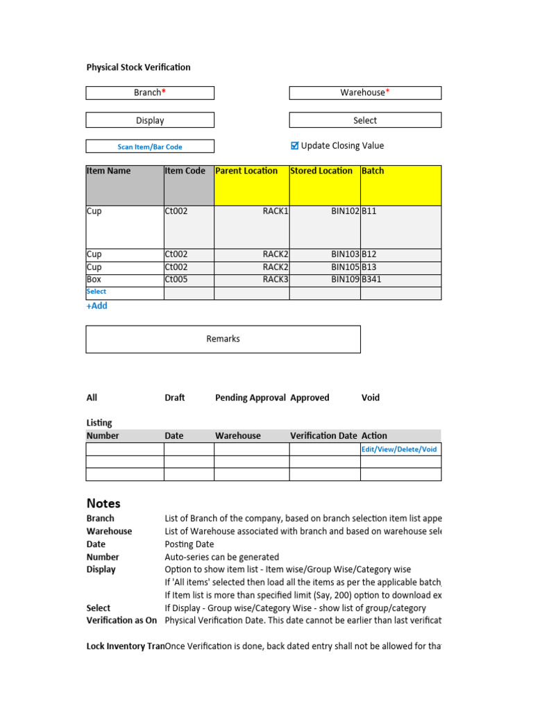 Physical Stock Verification Process | PDF | Scrap | Inventory