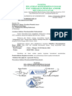 Surat Pemberitahuan Pelaksanaan PKD PAC GP Ansor Kec. Gatak