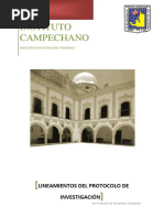 Instituto Campechano: Lineamientos Del Protocolo de Investigación