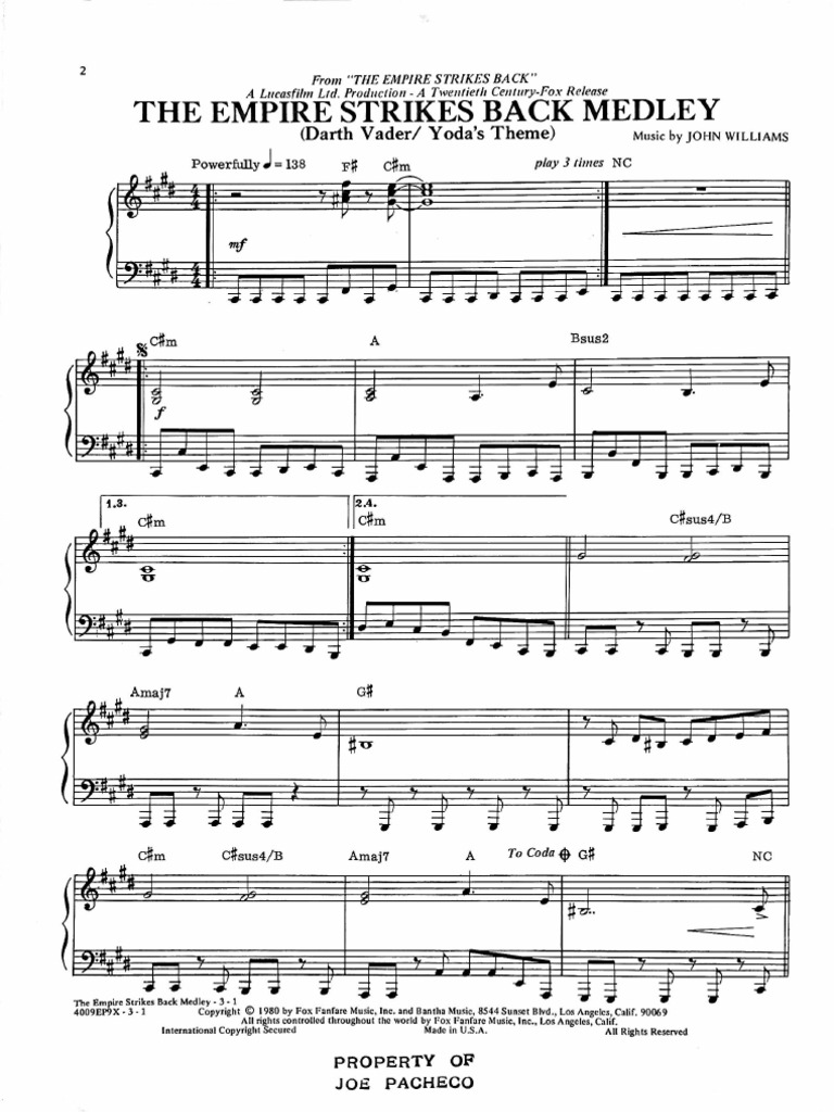 Empire Strikes Back Medley | PDF