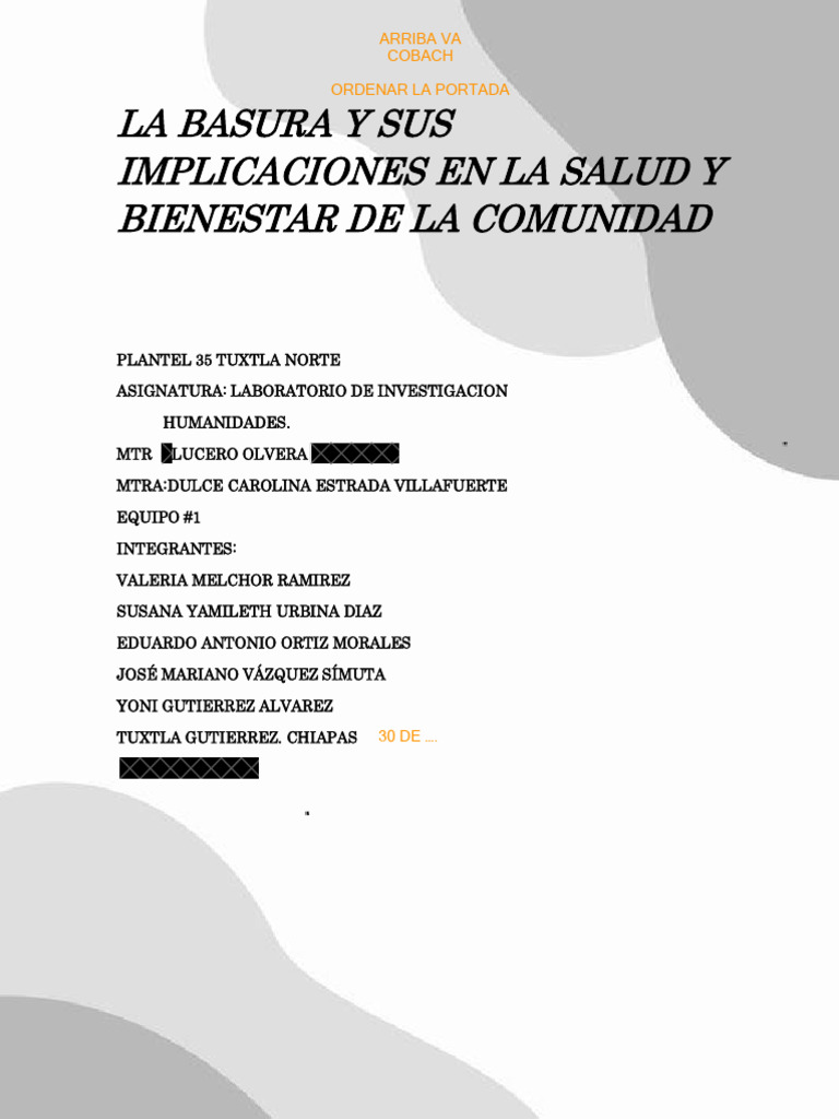 Impacto de la Basura en la Salud Comunitaria | PDF | Residuos ...