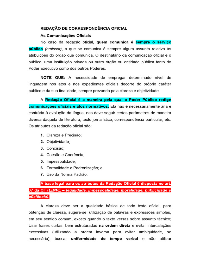 Redação de Correspondência Oficial | PDF | Administração pública | Pronome