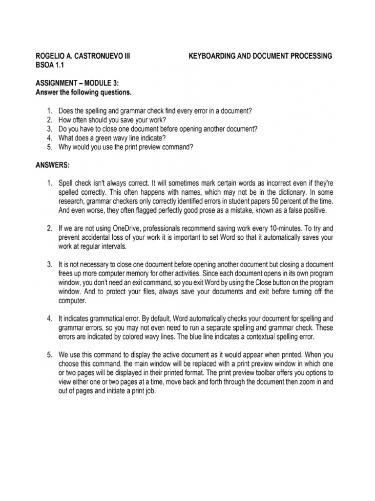 Module 3 - Assignment - CASTRONUEVO | PDF