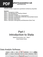 Week 1 - Intro To Stata