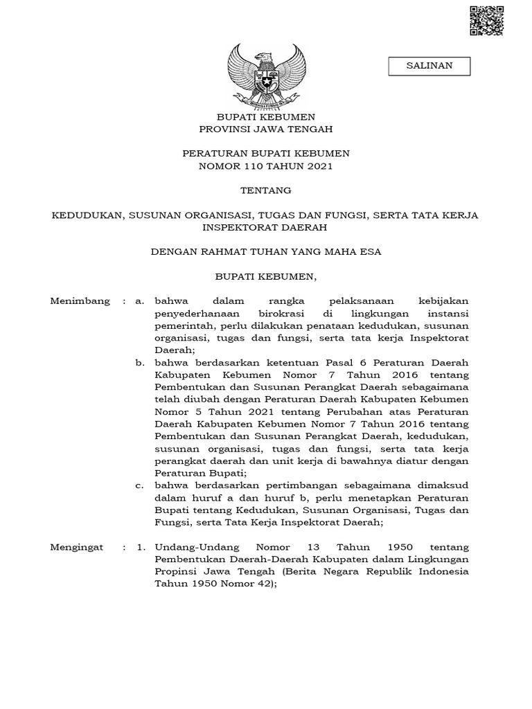 Fungsi inspektorat daerah dalam pengawasan pemerintahan daerah