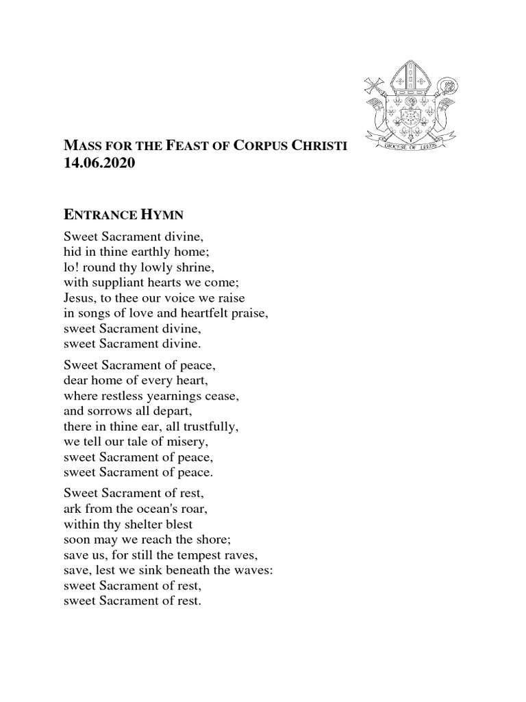 Hymns Corpus-Christi | PDF | Christian Worship And Liturgy | Catholic ...