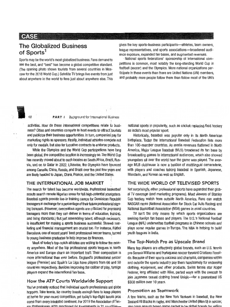 The Globalized Business of Sports 529180 | PDF