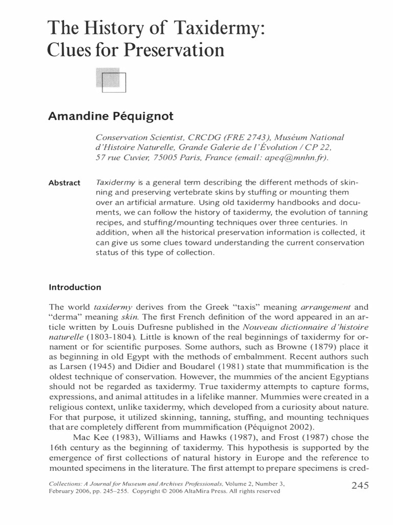 Taxidermy PDF Taxidermy