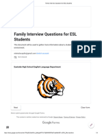 Family Interview Questions For Esl Students