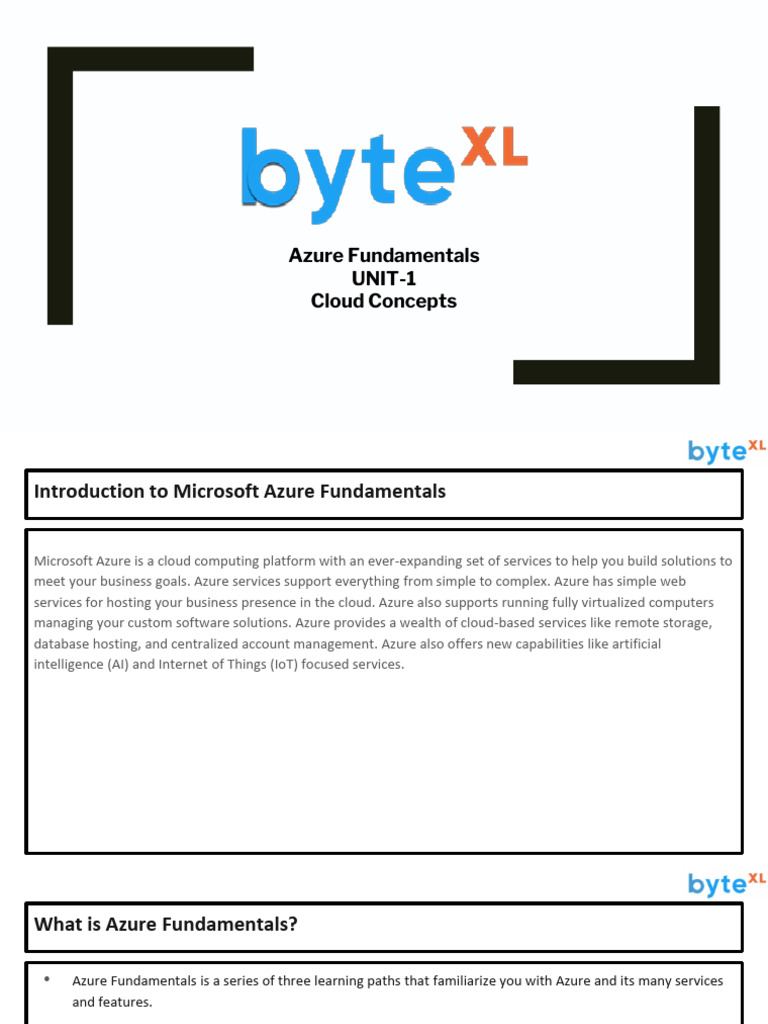 Azure Unit 1 Pdf Cloud Computing Microsoft Azure