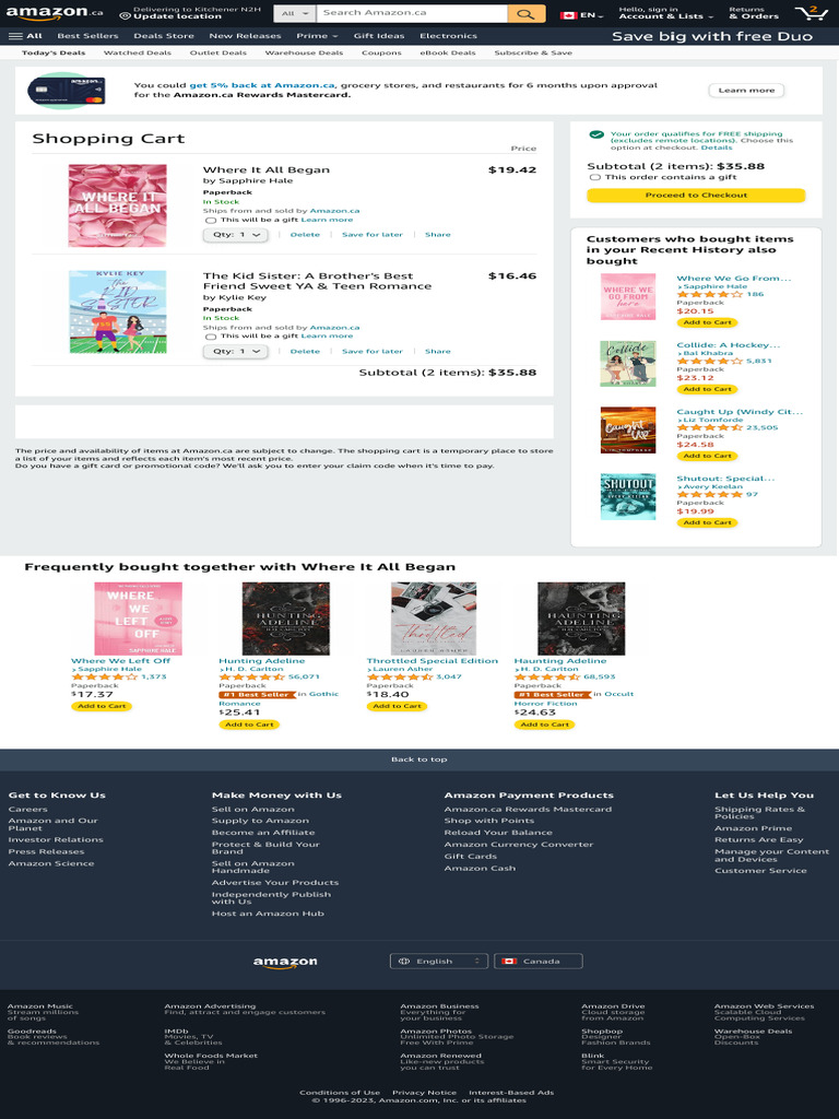 Amazon Ca Shopping Cart PDF Business Economies
