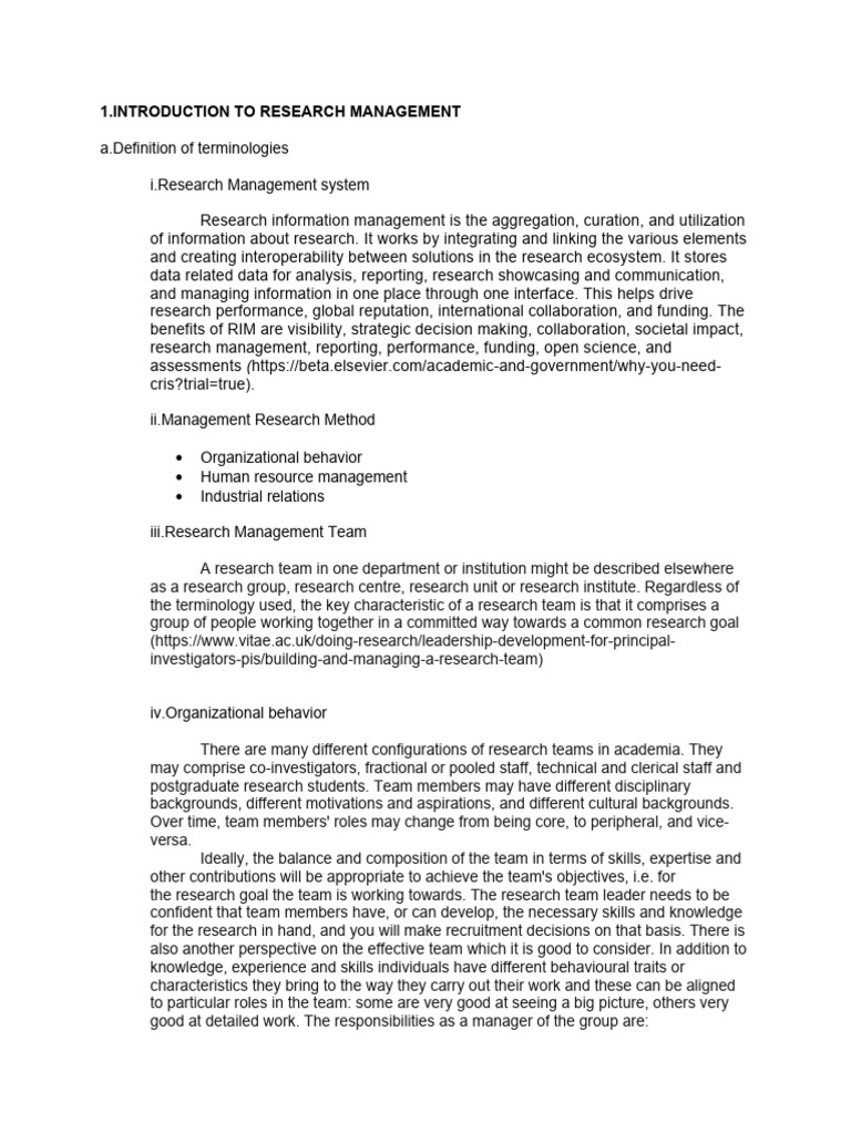 Part 1 Research Management | PDF | Leadership | Evaluation