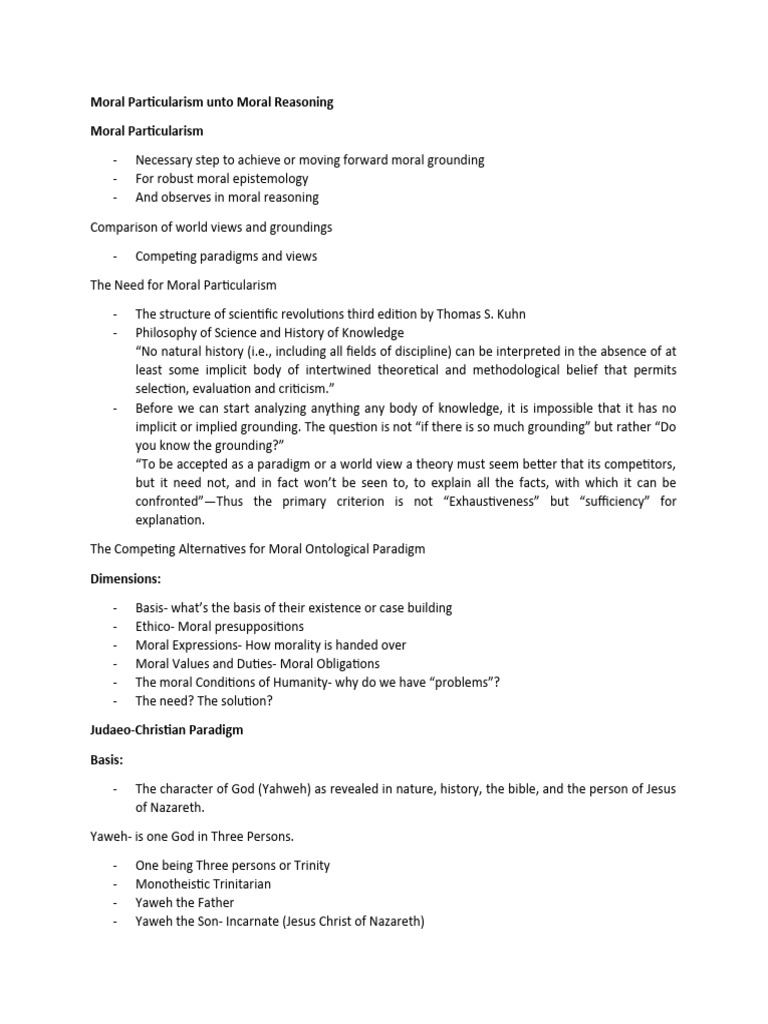 Moral Particularism Unto Moral Reasoning PDF God In Islam Morality