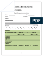 Physiotherapy Assessment Form - Docx UPD