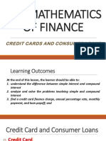 FINALS THE MATHEMATICS OF FINANCE Credit Cards