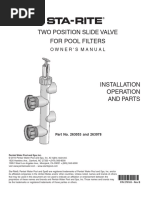 Two Position Slide Valve For Pool Filters: Owner S Manual