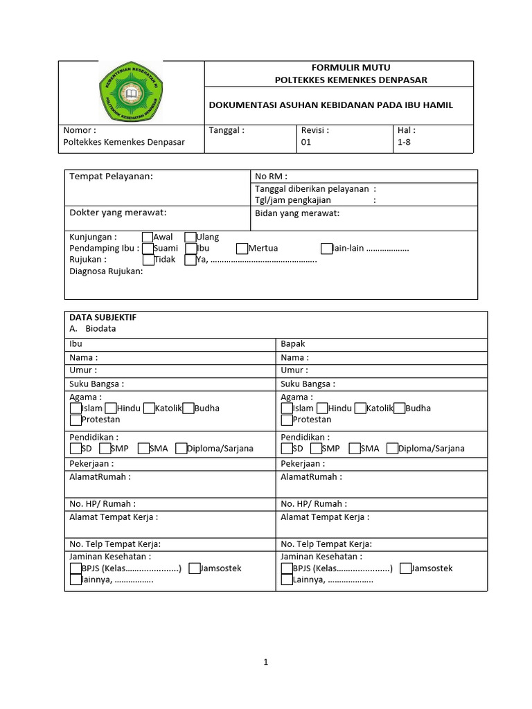 Dokumentasi Asuhan Ibu Hamil Rev Dwi Pdf