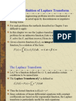 CH 6.1: Definition of Laplace Transform: DT T F T S K S F