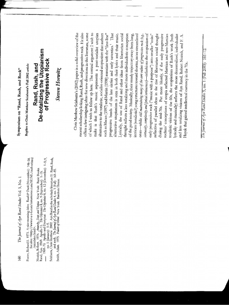 Horwitz - Rand, Rush, and De-Totalizing The Utopianism of Progressive ...