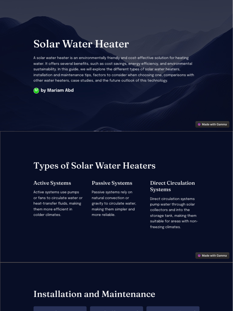 Solar Water Heater Guide | PDF | Water Heating | Efficient Energy Use