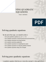 Chapter 6 - Solving Quadratic Equations