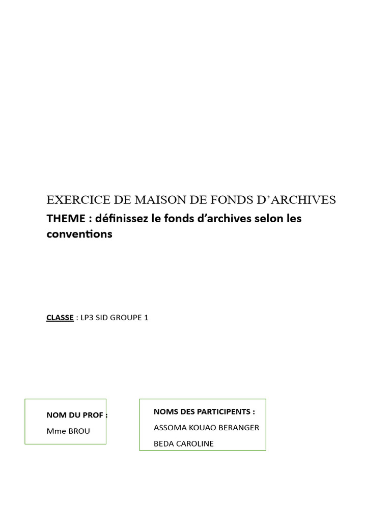 Définitions du fonds d'archives | PDF | Archives | Document
