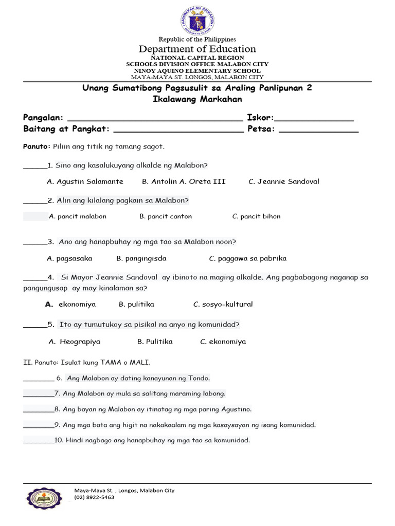 Ap Q2 1st Summative Test Pdf