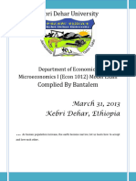 Microeconomics I Model Exam For Exit Exam