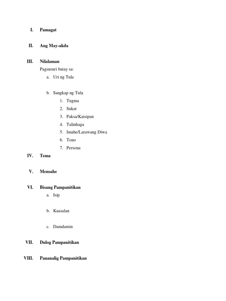 Suring Tula Format | PDF