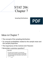 STAT 206 - Chapter 7 (Sampling Distributions)