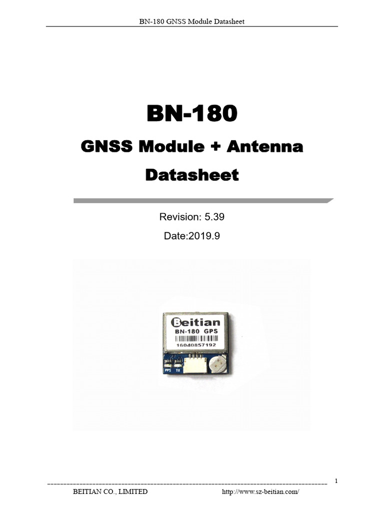 BN180 GPS Module Datasheet PDF Global Positioning System Geophysics