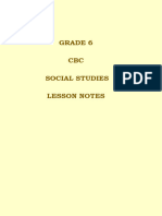 Grade 6 CBC Social Studies Lesson Notes